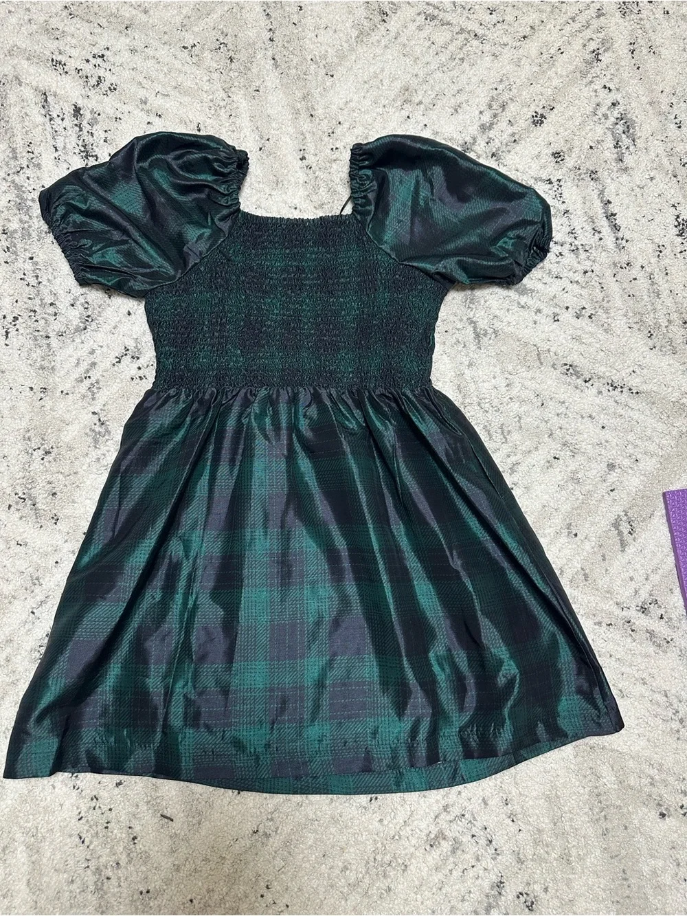 Copper Key Square Neck Puff Sleeve Taffeta Dress Size XL